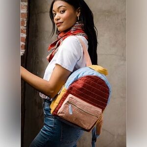 Anchal Project Handmade Quilted Backpack with Front Pocket